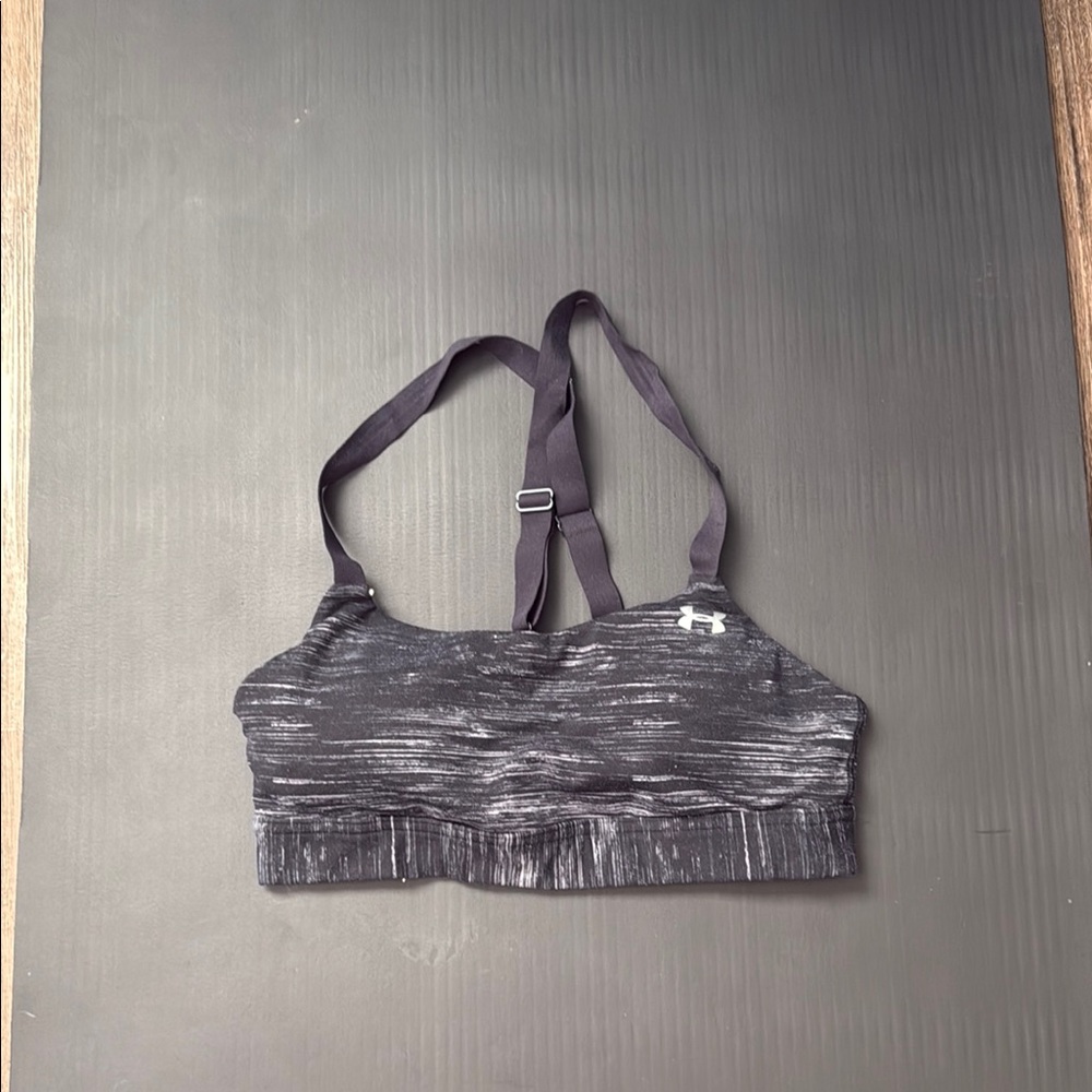 Under Armour Black Sports Bra with Molded Cups and Adjustable Straps